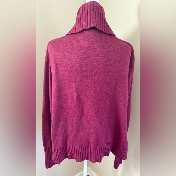 Anthropologie Magenta Italian Wool Polyamide Blend Oversized Turtleneck Sweater - Picture 3 of 9